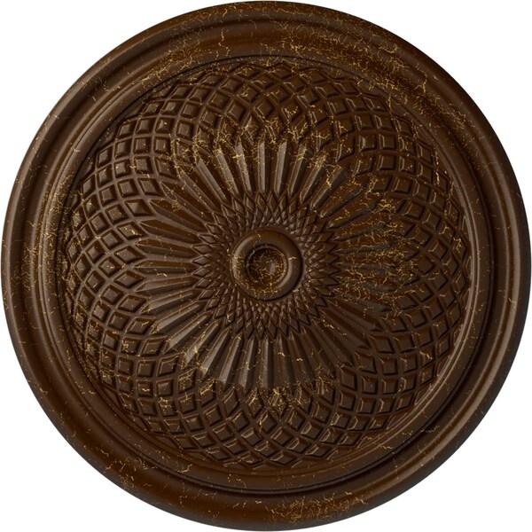Ekena Millwork Trinity Ceiling Medallion (Fits Canopies up to 3"), Hand-Painted Root Beer Crackle, 22"OD x 1 3/4"P CM22TNRBC - main